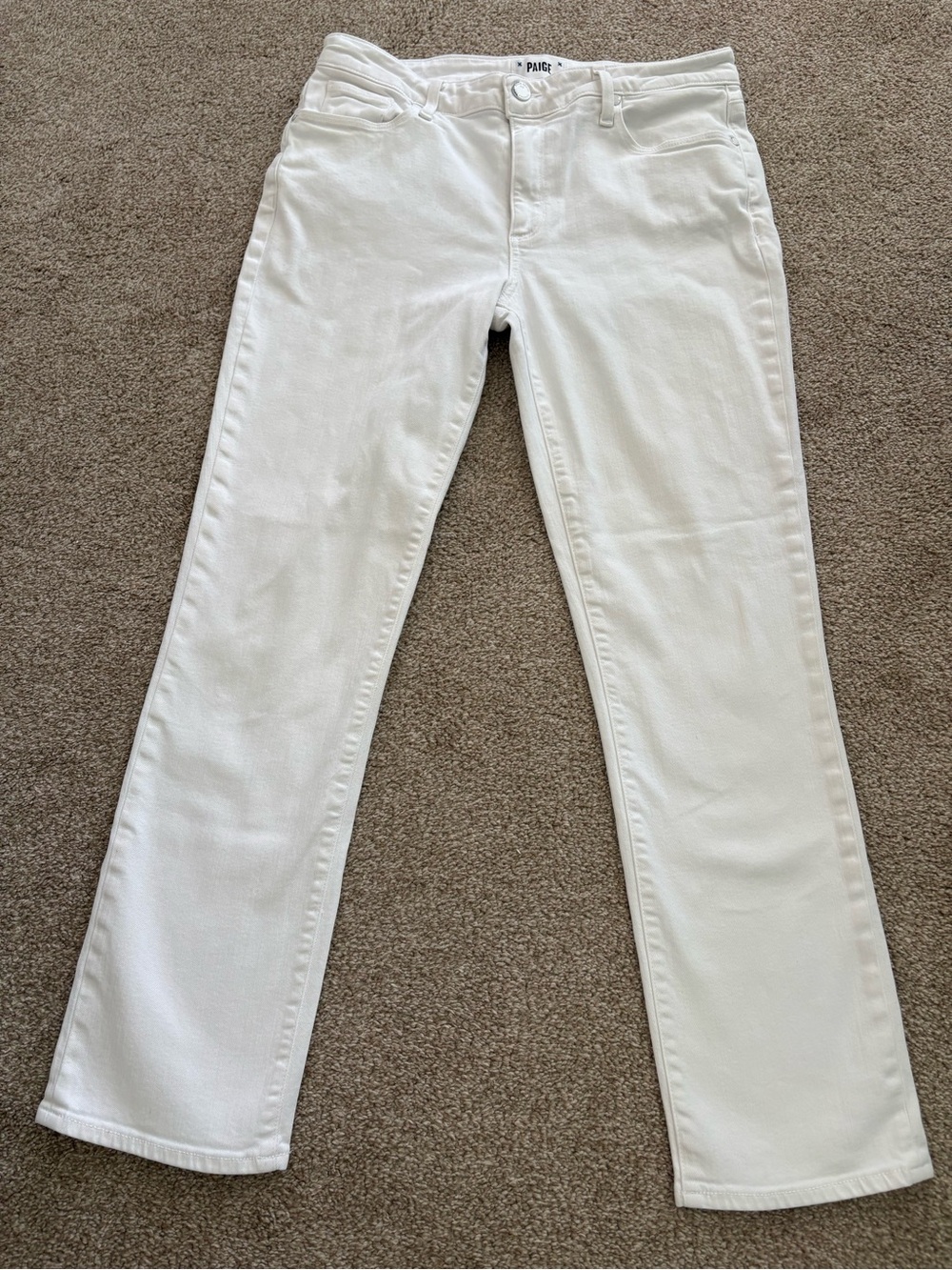 PAIGE Crisp White Brigitte Straight-Leg Women's Size 28 Jeans Classic Denim